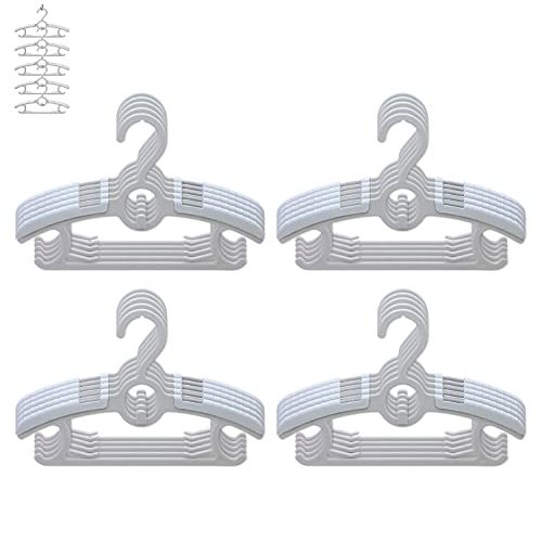 Gencuoir Baby Nursery Closet Hangers, Ultra Thin Non-Slip and Extendable Laundry Infant Pant Hanger for Newborn Clothes 20pcs11-14" Adjustable Children Coat Hanger for Girl Boy Toddler Kids Child