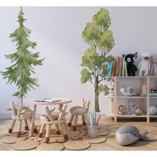 Tree wall decal, forest wall decal, large forest wall decal, kids wall decal, nursery forest decals, nursery woodland decor