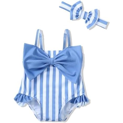 Mioglrie Baby Girl Swimsuit Newborn Girl Bikini Toddler 0 3 6 9 12 Months Summer Sleeveless One Piece Bathing Suit