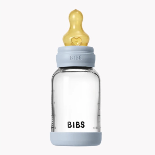 Baby Glass Bottle Set 4oz Latex - Baby Blue