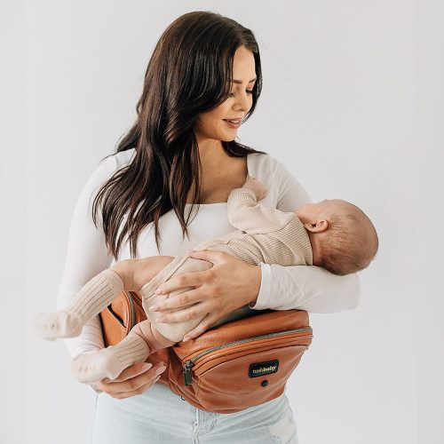 tushbaby Hip Seat Carrier - Cognac/Vegan Leather