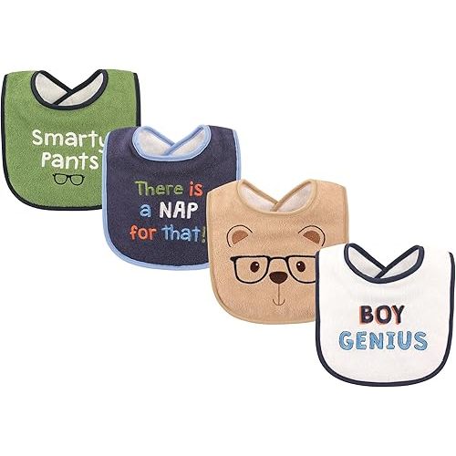 Luvable Friends Unisex Baby Cotton Terry Drooler Bibs with Fiber Filling