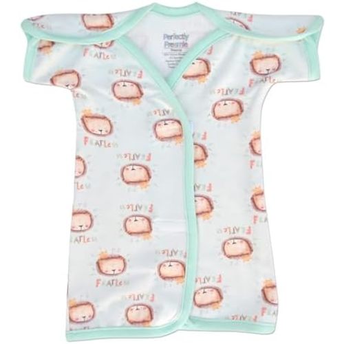 Boy's & Girl's Open-Shoulder Short-Sleeve Ultra Soft NICU Gown - NICU Friendly - Teeny (2-4lbs)