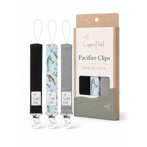 Copper Pearl 3-Pack Pacifier Clips