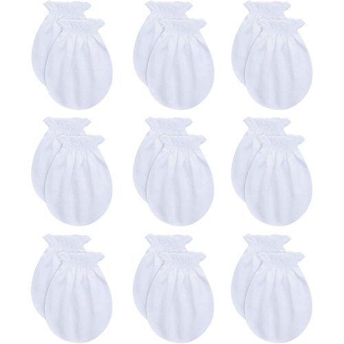 RATIVE No Scratch Mittens and Caps 100% Cotton for Newborn Baby 0-6 Months Boys Girls