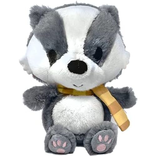 KIDS PREFERRED Harry Potter Hufflepuff Badger Plush Stuffed Animal with Yellow Stripped Scarf Hogwarts House Collectible for Babies, Toddlers, and Kids 6 Inches