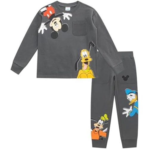 Disney Mickey Mouse Boys Fleece Sweatshirt and Pants Set for Toddler to Big Kids
