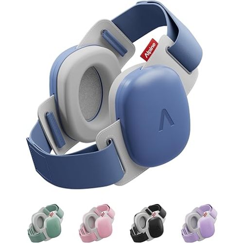 Alpine Muffy Baby Comfort - Protects Hearing for Babies and Toddlers - CE & ANSI Certified - Headband for Safe fit & Comfort - Adjustable for Ages 3-48 Months - 24dB Sound Reduction, Denim
