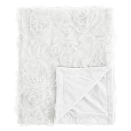 Sweet Jojo Designs Girl Baby Swaddle Blanket Rose Solid White