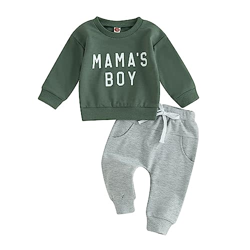 Gender Neutral Baby Boy Girl Fall Winter Clothes Sweatshirt Shirt Pants Toddler Infant Outfit