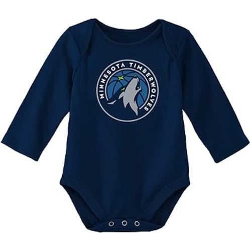 Outerstuff NBA Newborn & Infants 0-24 Months Official Primary Logo Long Sleeve Bodysuit Creeper Romper