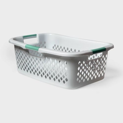 Laundry Basket White - Brightroom™: Polypropylene, Portable, Built-in Handles, 13.9 Volume, 27.57" L, 18.83" W, 9.74" H