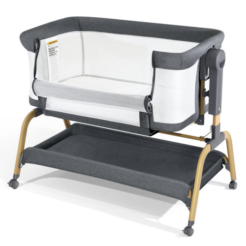 Latitude Run® 3 In 1 Baby Bassinet, Bedside Bassinet For Baby, Rocking Bassinet With Comfy Mattress And Wheels, 6 Height Adjustable Easy Folding Portable Bedside Crib For Newborn | Wayfair