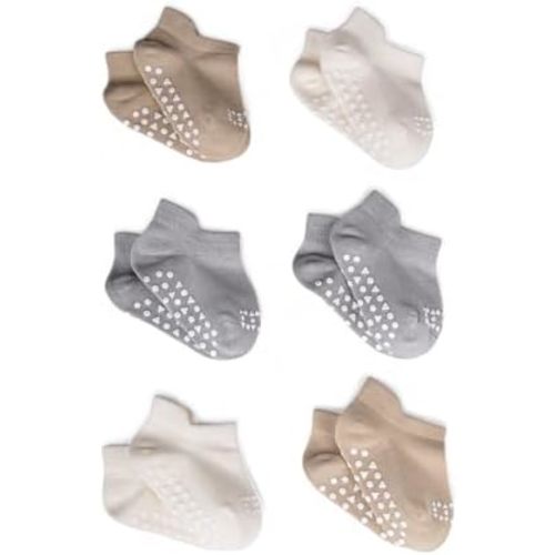 Anti Slip Low Cut Socks With Grips For Babies Infant Toddlers Kids Boys And Girls, Non Skid Ankle Socks