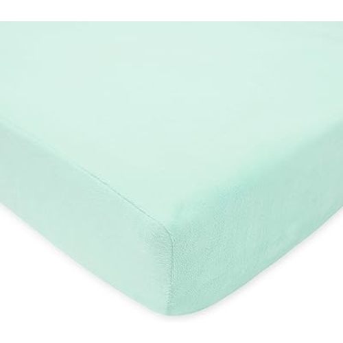 American Baby Company Heavenly Soft Chenille Fitted Crib Sheet 28" x 52", Warm and Cozy Neutral Chenille Sheet, Fair Aqua, for Boys and Girls, Fits Crib and Toddler Bed mattresses