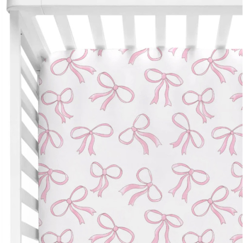 Blushing Bows Crib Sheet