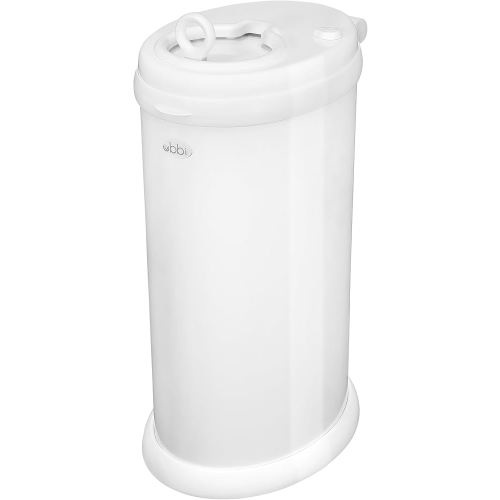 Ubbi Steel Diaper Pail, Odor Locking, No Special Bag Required, Award-Winning, Registry Must-Have, White
