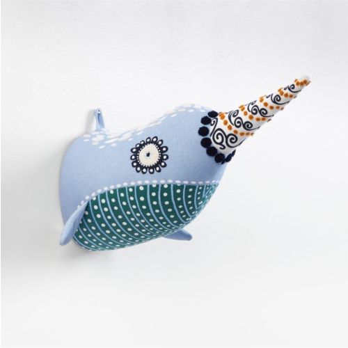 Curious Narwhal Head Wall Decor