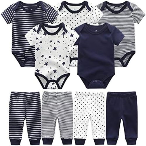 Chamie Newborn Baby Bodysuit Short Sleeve Baby Clothes for Boys and Girls