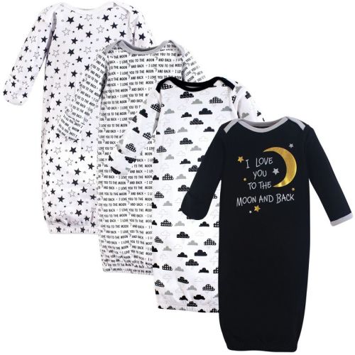 Hudson Baby Unisex Baby Cotton Gowns, Moon And Back, Preemie/newborn