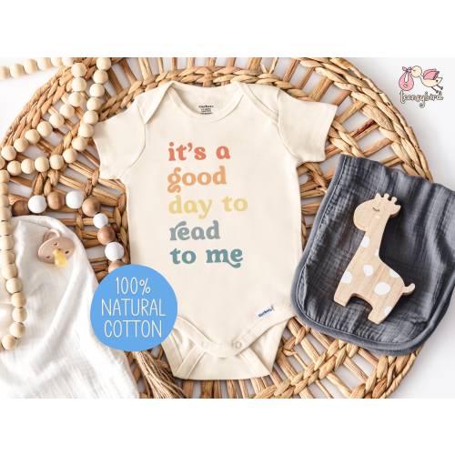 Read to Me Onesie®, It's a Good Day to Read to Me Baby Bodysuit, Bookworm Baby Romper, Little Reader Shirt, Baby Shower Gift for Book Lover