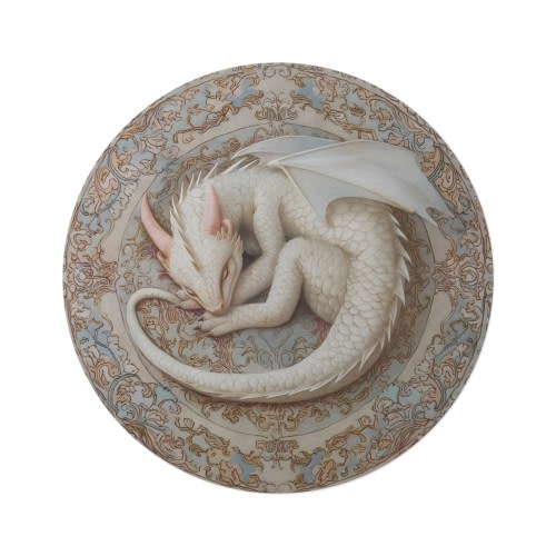 60" Round Nursery Rug: Dozing Dwagon