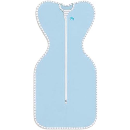 Love To Dream Swaddle Blanket. Newborn Essentials for 0-6 Months Baby Girls and Boys. 0.2 TOG Baby Sleeping Bag with Arms, Provides Comfortable and Quiet Sleep. Cotton Fabric (Blue, S)