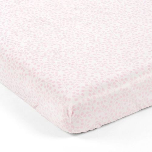 Lush Décor Soft & Plush Fitted Crib Sheet Farmhouse Leaf Branch - Pink