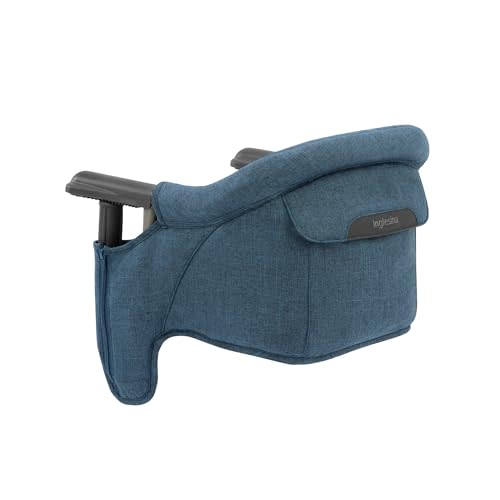 Inglesina Fast Table Chair, Slate Blue Melange - Portable High Chair for Baby & Toddlers 6-36 Months - Fits Tables 0.8'' - 3.5'' - Collapsible and Compact Design Space Saving - Travel Bag Included