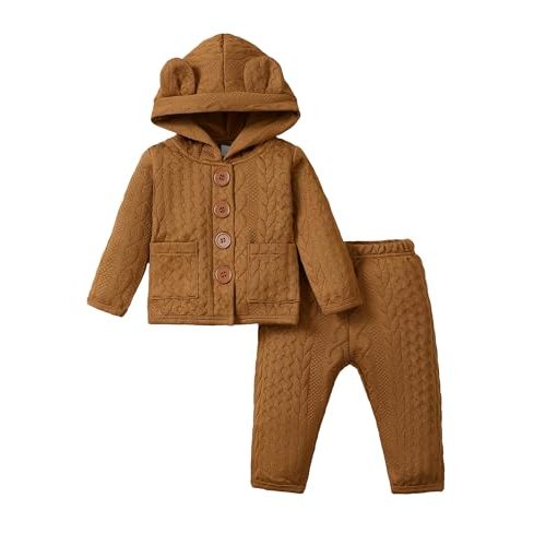 Mioglrie Baby Girl Clothes Long Sleeves Hoodie Pant Sets Fall Winter Warm Soft Daddys Girls Infant Clothes 0 3 6 12 18 Months