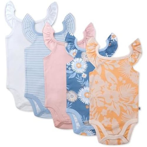 HonestBaby Cami Bodysuits One-piece 100% Organic Cotton for Baby Girls