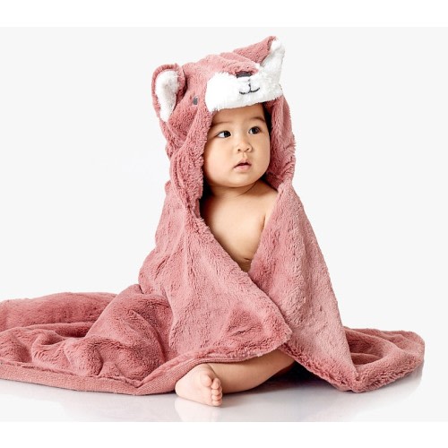 Fox Faux Fur Baby Hooded Towel