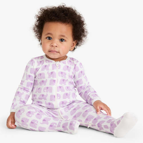 Organic interlock animal friends zip footie | Primary.com