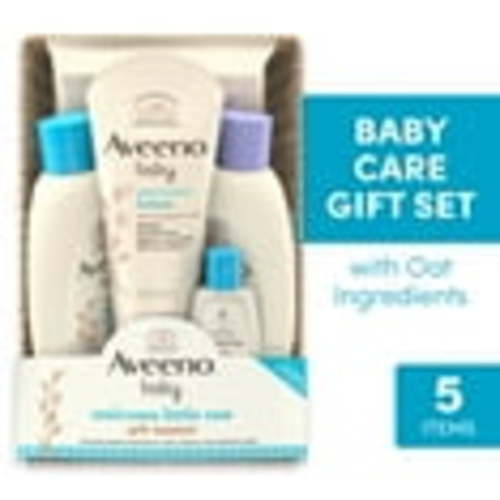Aveeno Baby Welcome Little One Gift Set with Baby Wash, Shampoo, Wipes and Lotion, for Sensitive Skin, 5 full-size items