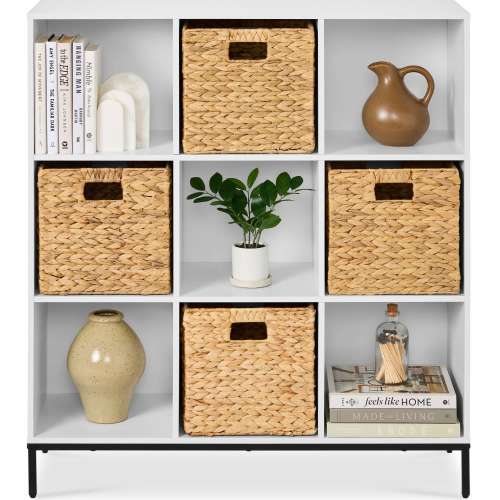 Best Choice Products  Elevated 9-Cube Storage Organizer 11in Shelf Bookcase Display Shelf w/ Metal Legs  White