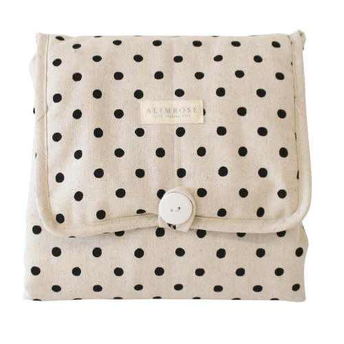 ALIMROSE Little Traveller Change Mat Black Linen Spot