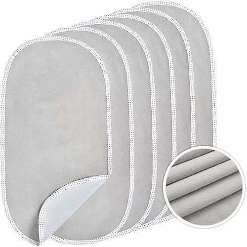 TILLYOU Changing Pad Liners 6PK - Waterproof Flannel Cotton, 27" x 13" - Perfect for Baby Diaper Changing Needs, Gray