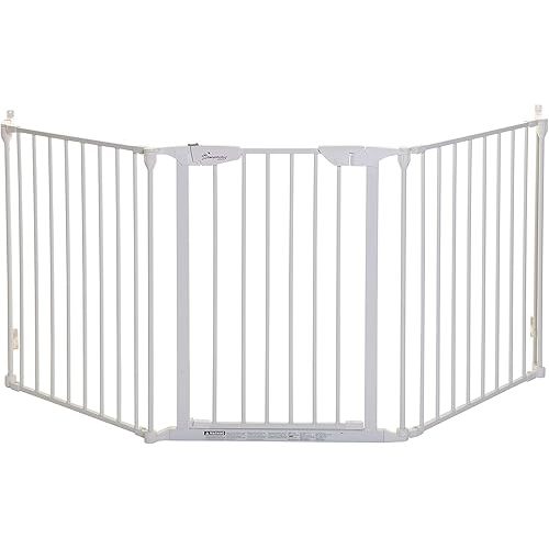 Dreambaby Newport Adapta Baby Gate - Use at Top or Bottom of Stairs - for Straight, Angled or Irregular Shaped Openings (White)