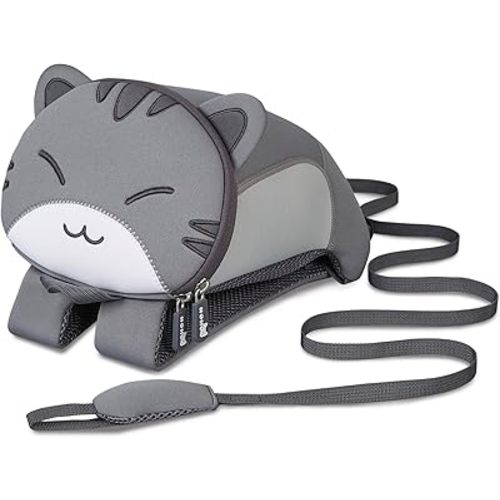 NOHOO Toddler Backpack Leash, Mini Cute Cartoon Animal, Waterproof Travel Book Bag for Baby Boys Girls 3~6 Years(Cat)