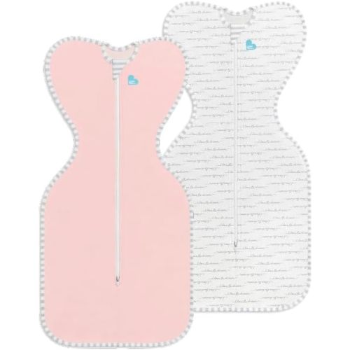 Love to Dream Swaddle UP Original 1.0 TOG Grow-With-Baby Bundle – Dreamer Newborn 5-8.5 lbs & Dusty Pink Small 8-13 lbs, Arms-Up Self-Soothing Sleep Sacks (2-Pack)