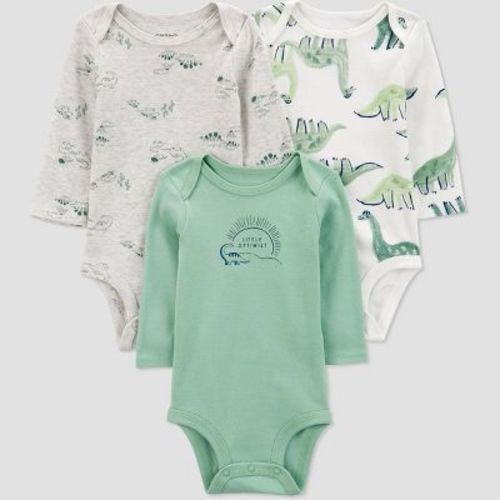 Carter's Just One You® Baby Boys' 3pk Long Sleeve Bodysuit - Green Newborn