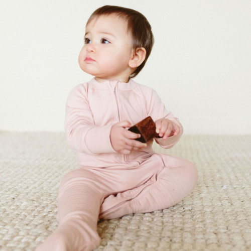 Goumi Kids Grow With You Footie- Snug Fit - Rose, Newborn