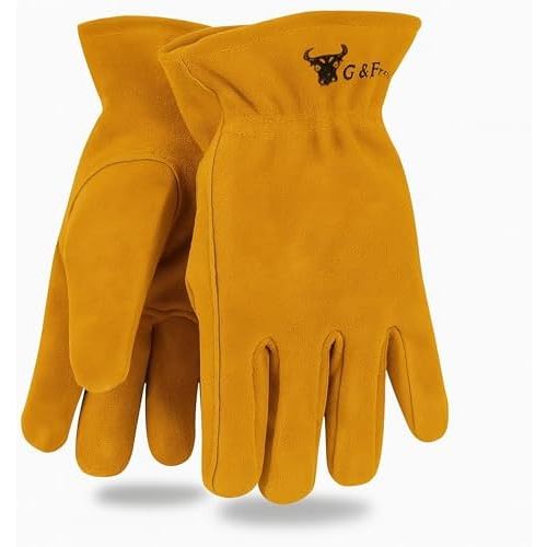 G & F Products JustForKids Kids Genuine Leather Work Gloves, Kids Garden Gloves