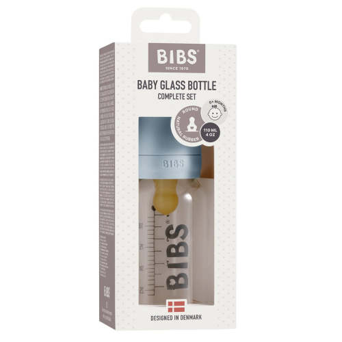 BIBS Glass Baby Bottle Complete Set 120ml Latex