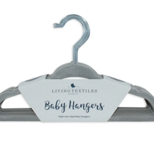 Living Textiles Coat Hanger Grey 10 Pack | Decorative Decor | Baby Bunting AU