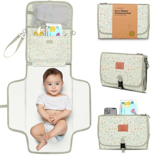 KeaBabies Ezee Portable Diaper Changing Pad, Portable Diaper Changing Mat, Waterproof Foldable Diaper Changing Pad (Fox Vale)