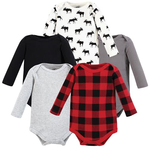 Hudson Baby unisex-baby Thermal Long Sleeve Bodysuits