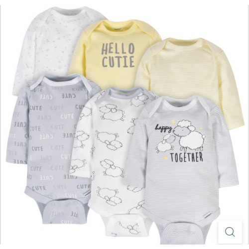 6-Pack Baby Neutral Sheep Long Sleeve Onesies® Bodysuits – Gerber Childrenswear