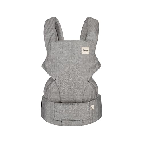 Baby Tula Explore Linen Baby Carrier 7 – 45 lb, Adjustable Newborn to Toddler Carrier, Multiple Ergonomic Positions Front and Back, Breathable and [Natural – Explore + Linen, Ash