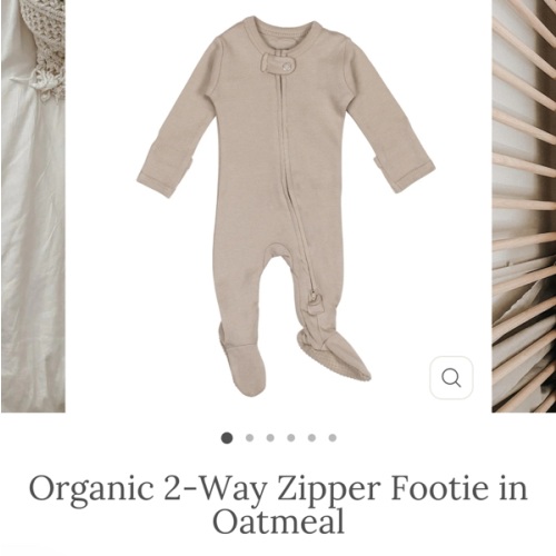 Organic 2-Way Zipper Footie in Oatmeal – L'ovedbaby
